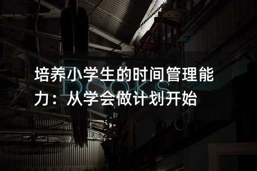 培養小學生的時間管理能力:從學會做計劃開始