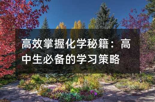 高效掌握化學(xué)秘籍:高中生必備的學(xué)習(xí)策略