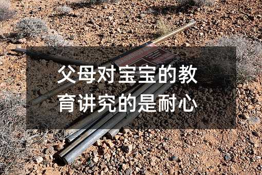 父母對(duì)寶寶的教育講究的是耐心