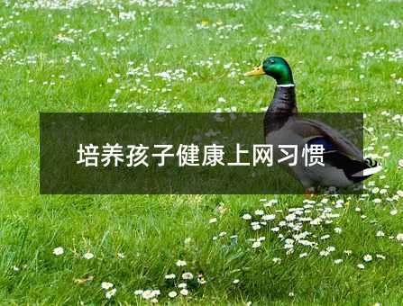 培養孩子健康上網習慣