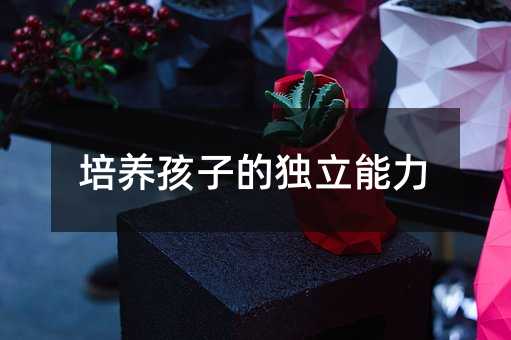 培養孩子的獨立能力