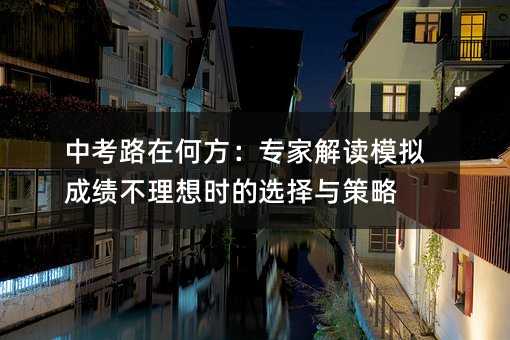 中考路在何方:專家解讀模擬成績不理想時的選擇與策略