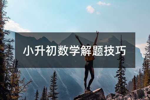 小升初數(shù)學(xué)解題技巧