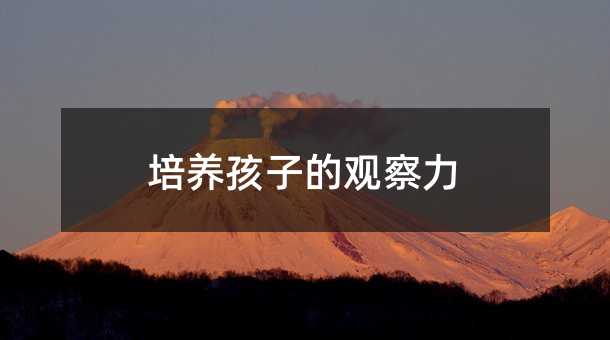 培養孩子的觀察力