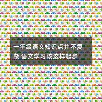 一年級語文知識點并不復雜 語文學習該這樣起步
