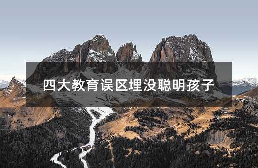 四大教育誤區埋沒聰明孩子