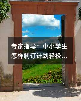 專家指導:中小學生怎樣制訂計劃輕松學習?