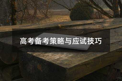 高考備考策略與應試技巧