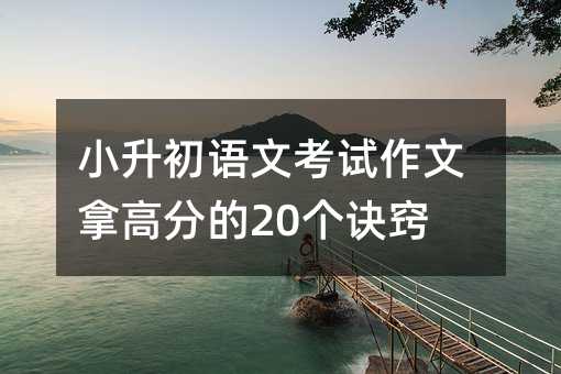 小升初語文考試作文拿高分的20個訣竅