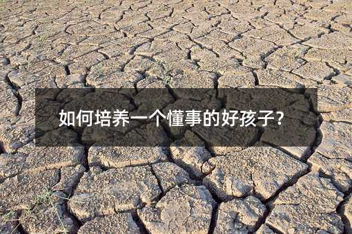 如何培養一個懂事的好孩子?
