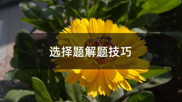 選擇題解題技巧