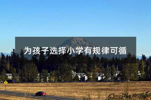 為孩子選擇小學(xué)有規(guī)律可循