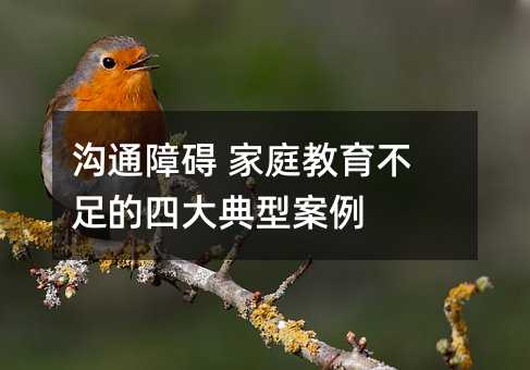 溝通障礙 家庭教育不足的四大典型案例