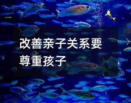 改善親子關系要尊重孩子