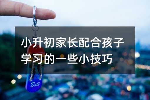 小升初家長配合孩子學習的一些小技巧