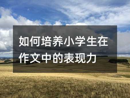 如何培養小學生在作文中的表現力