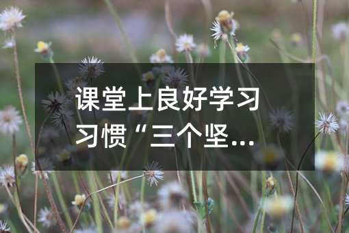 課堂上良好學習習慣“三個堅持”