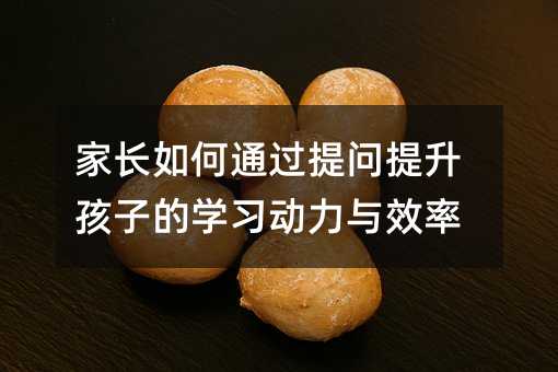 家長如何通過提問提升孩子的學習動力與效率