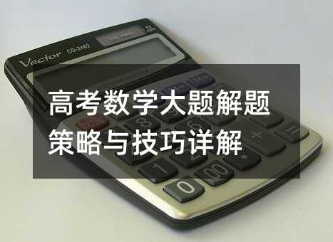 高考數學大題解題策略與技巧詳解