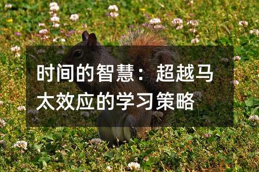 時間的智慧:超越馬太效應的學習策略