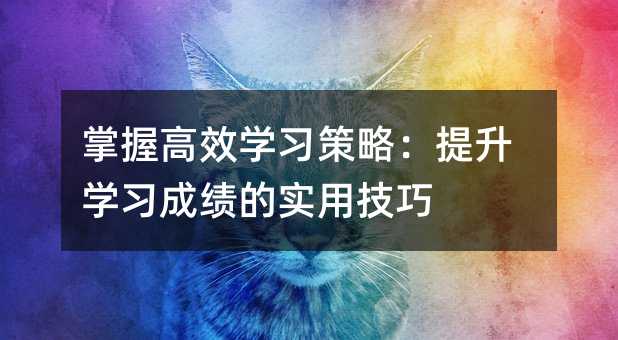 掌握高效學習策略:提升學習成績的實用技巧