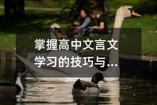 掌握高中文言文學習的技巧與策略