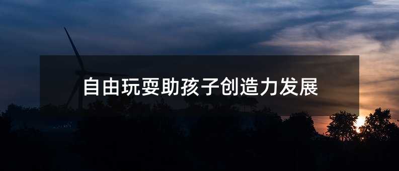 自由玩耍助孩子創(chuàng)造力發(fā)展