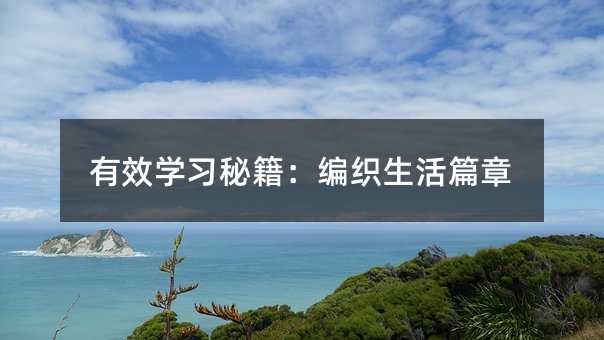 有效學習秘籍:編織生活篇章