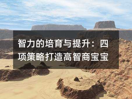 智力的培育與提升:四項策略打造高智商寶寶