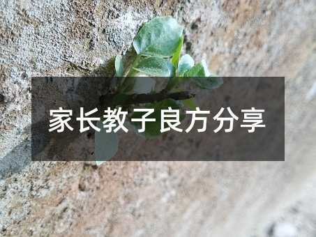 家長(zhǎng)教子良方分享