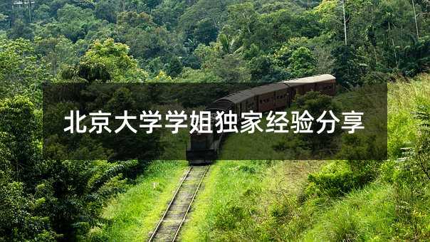 北京大學學姐獨家經驗分享