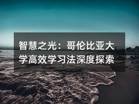 智慧之光:哥倫比亞大學高效學習法深度探索