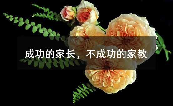 成功的家長,不成功的家教