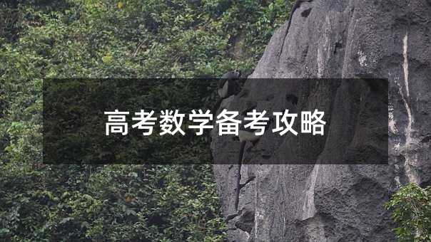 高考數學備考攻略