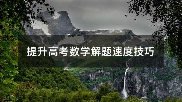 提升高考數(shù)學解題速度技巧
