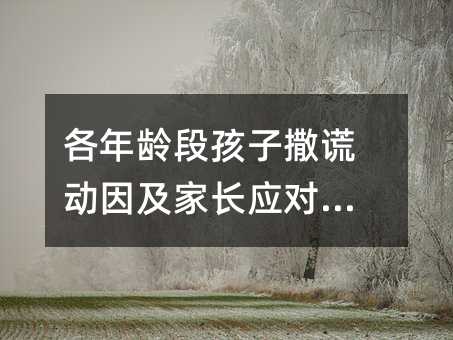 各年齡段孩子撒謊動(dòng)因及家長(zhǎng)應(yīng)對(duì)措施