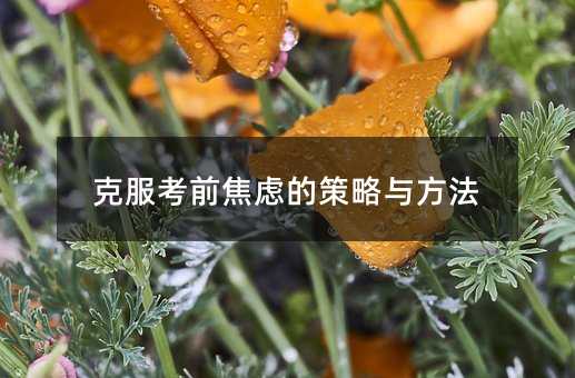 克服考前焦慮的策略與方法