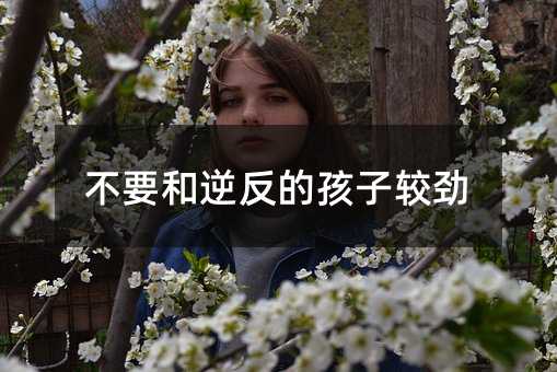 不要和逆反的孩子較勁