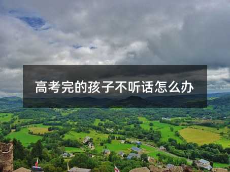 高考完的孩子不聽話怎么辦