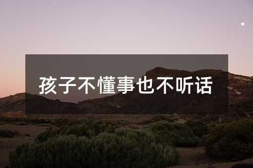孩子不懂事也不聽話