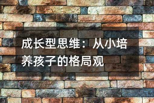 成長(zhǎng)型思維:從小培養(yǎng)孩子的格局觀