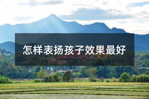 怎樣表?yè)P(yáng)孩子效果最好