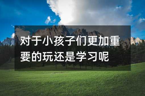 對于小孩子們更加重要的玩還是學習呢