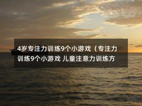 4歲專注力訓練9個小游戲(專注力訓練9個小游戲 兒童注意力訓練方法)