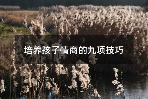 培養孩子情商的九項技巧