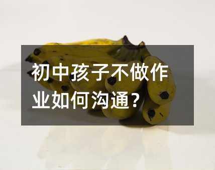 初中孩子不做作業如何溝通?