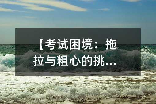 【考試困境:拖拉與粗心的挑戰(zhàn)】
