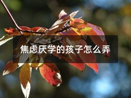 焦慮厭學的孩子怎么弄
