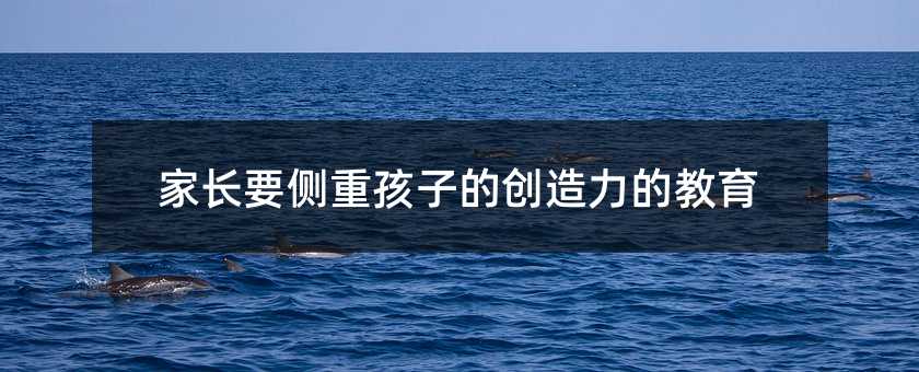 家長要側(cè)重孩子的創(chuàng)造力的教育