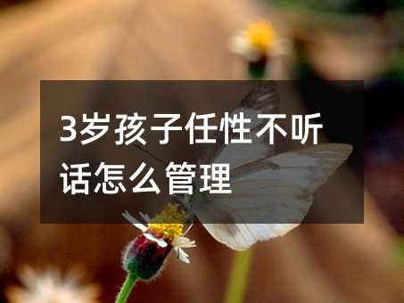 3歲孩子任性不聽(tīng)話(huà)怎么管理